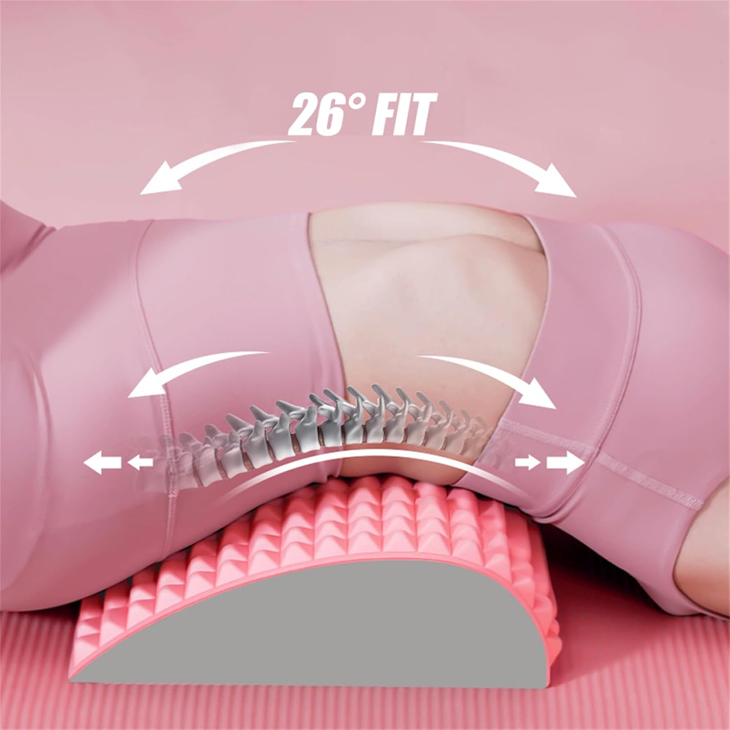 Acemend – Estirador de espalda, Refresh – Estirador de cuello y espalda, estirador de espalda ancha para aliviar el dolor (rosa)