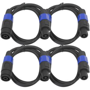 Seismic Audio – SPXC-3-4Pack – Paquete de 4 cables de extensión Speakon profesionales de 3 pies – Speakon macho a Speakon hembra – Cables de Seismic Audio – SPXC-3-4Pack – Paquete de 4 cables de extensión Speakon profesionales de 3 pies – Speakon macho a Speakon hembra – Cables de
