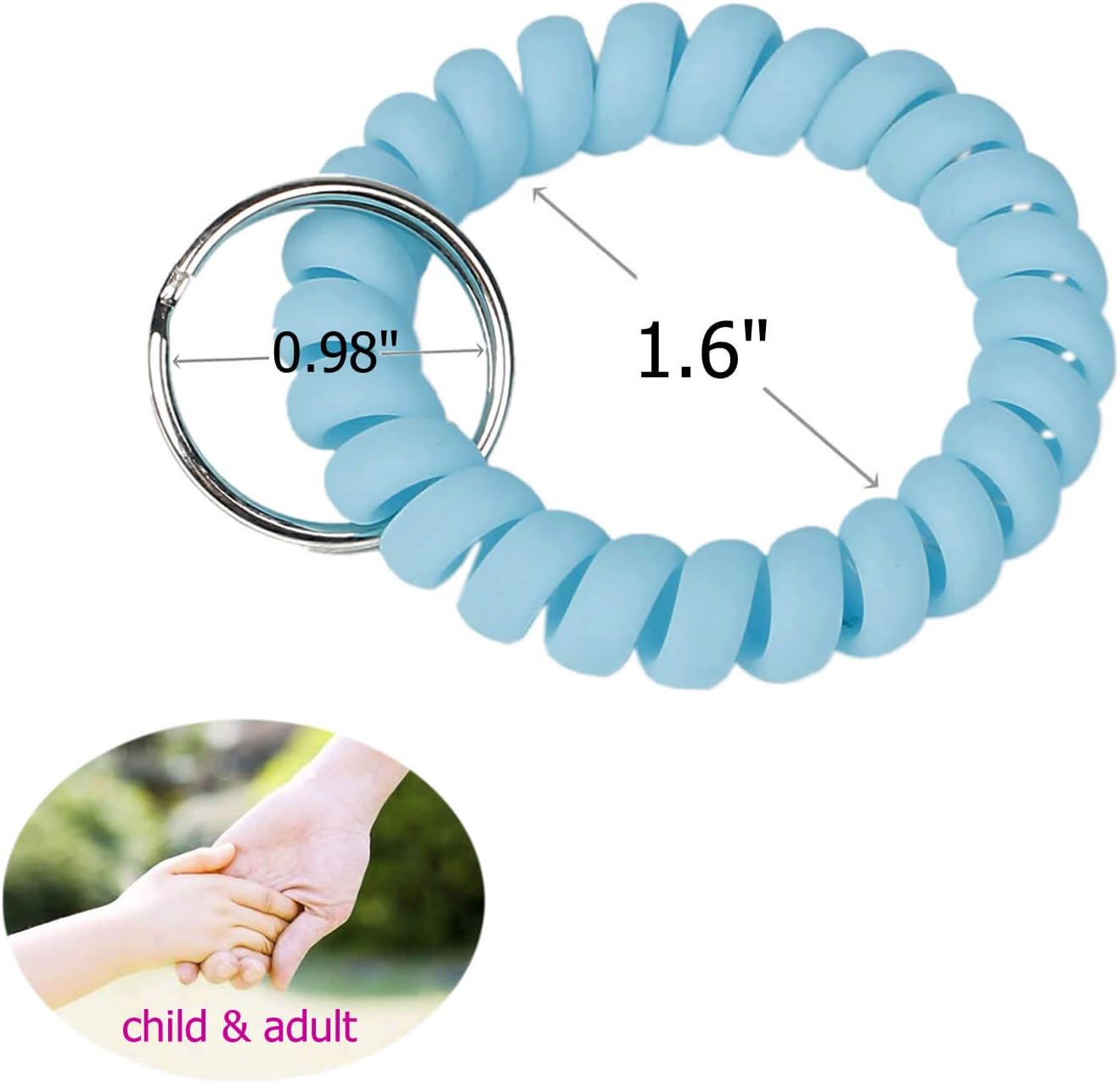 BIHRTC Llavero de muñeca de 6 colores con resorte de plástico flexible en espiral, pulsera elástica con espiral, llavero para gimnasio, piscina,