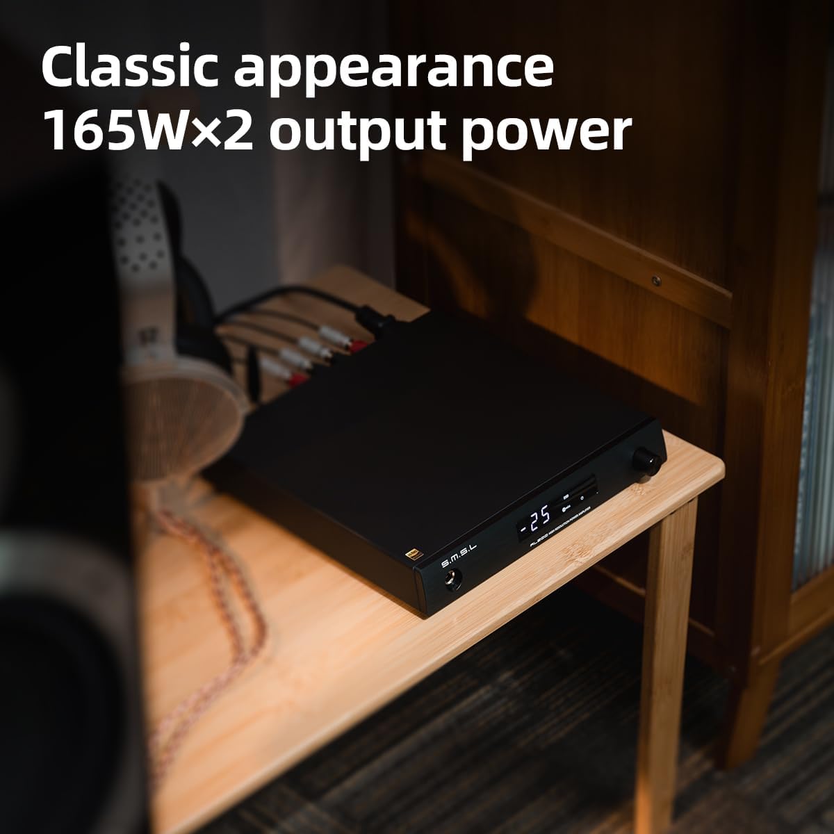 SMSL AL200, amplificador de alta fidelidad, chip amplificador estéreo MA5332MS Clase D, potencia de salida de 165W, salida de amplificador de oído