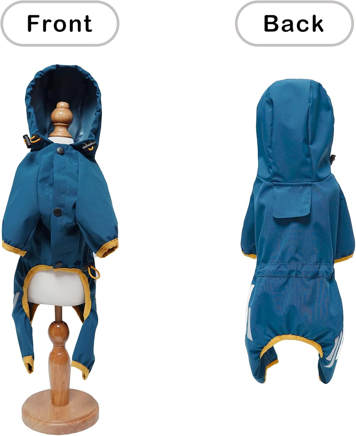 Impermeables impermeables para cachorros con capucha para perros pequeños y medianos, poncho con correa reflectante, chaqueta ligera con agujero