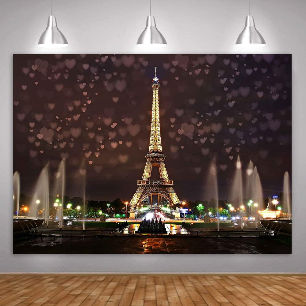 Telón de fondo de fotografía de la Torre Eiffel de París de 8 x 6 pies para fiesta temática de amor romántico, sesión de fotos, accesorios para