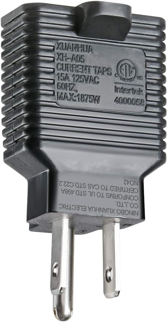 Adaptador NEMA 5-15P a 5-1520R, enchufe doméstico de 15 amperios a adaptador hembra T-Blade de 20 amperios, macho de 15 amperios a enchufe hembra de