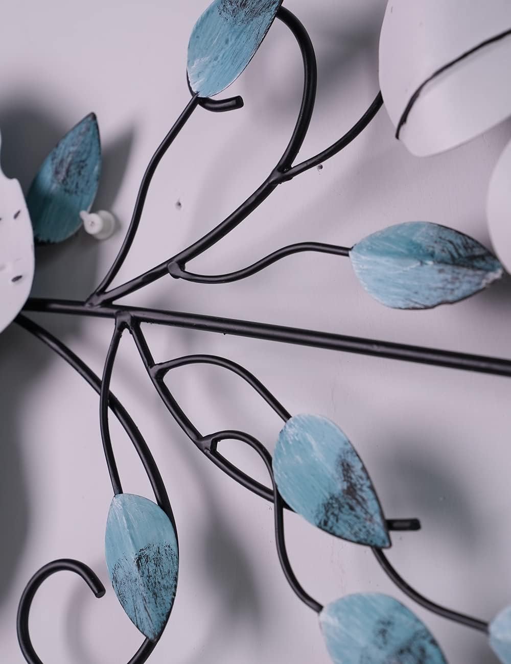 HONCOEN Decoración de pared de flores de metal, escultura de arte de pared 3D, regalos modernos para el hogar, manualidades en interiores, 34.6 x