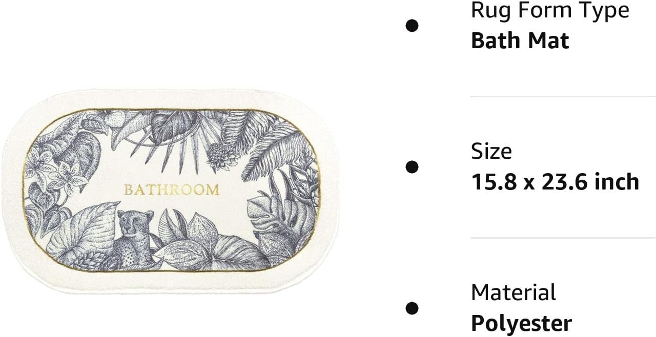 Alfombra de baño ovalada retro, antideslizante, absorbente de agua, ultra suave y transpirable, fácil de limpiar, tapete para entrada del hogar,