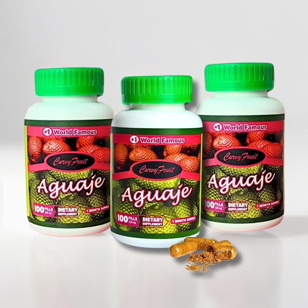 Curvy Fruit Píldoras auténticas de Aguaje promueve las píldoras más grandes de glúteos, senos y HIPS + cabello y uñas más fuertes + reduce el