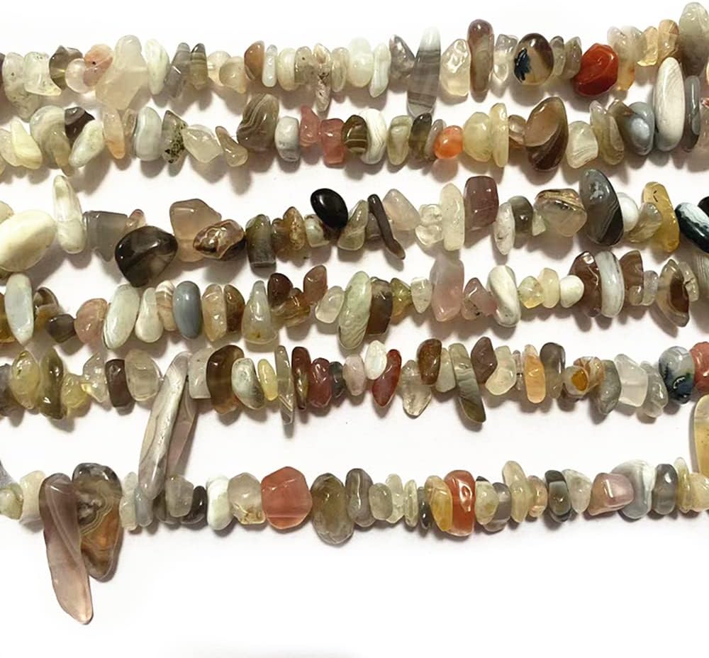 PLTbeads Cuentas de piedras preciosas naturales de ágata de Botswana de 0.276-0.315 in, cristales curativos para la cintura, pulseras de collar,