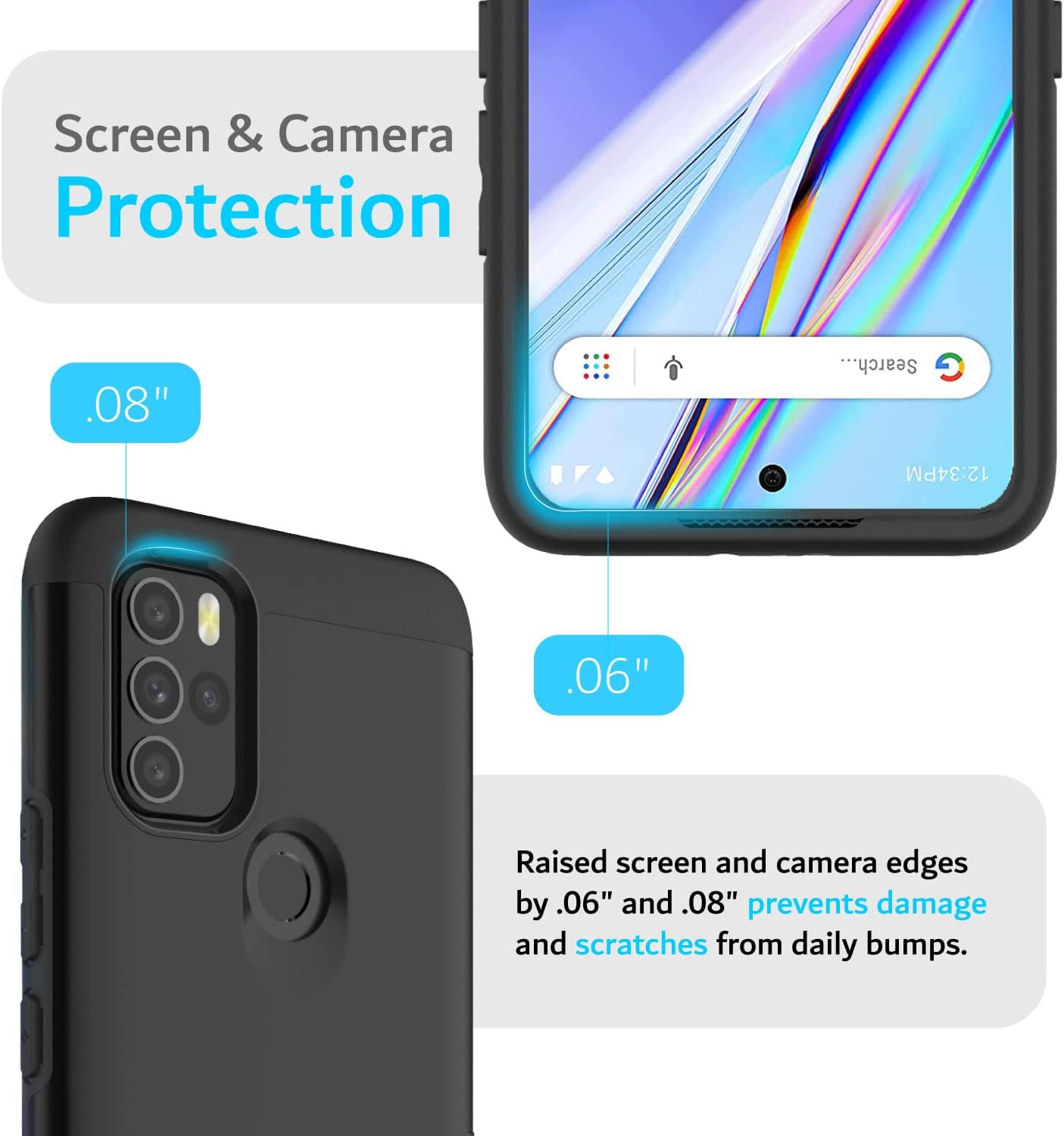 TUDIA DualShield – Funda protectora para BLU G91 Pro, a prueba de golpes, de grado militar, resistente, de doble capa, dura, delgada y dura (negro