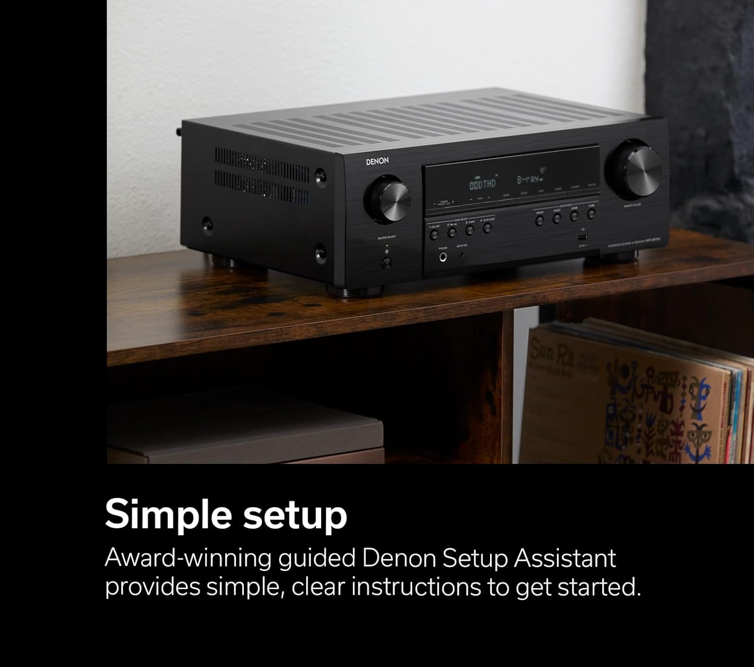 Denon Receptor de cine en casa AVR-S670H de 5.2 Ch (modelo 2023) – Receptor HDMI UHD 8K (75W x 5), transmisión a través de HEOS integrado, Bluetooth