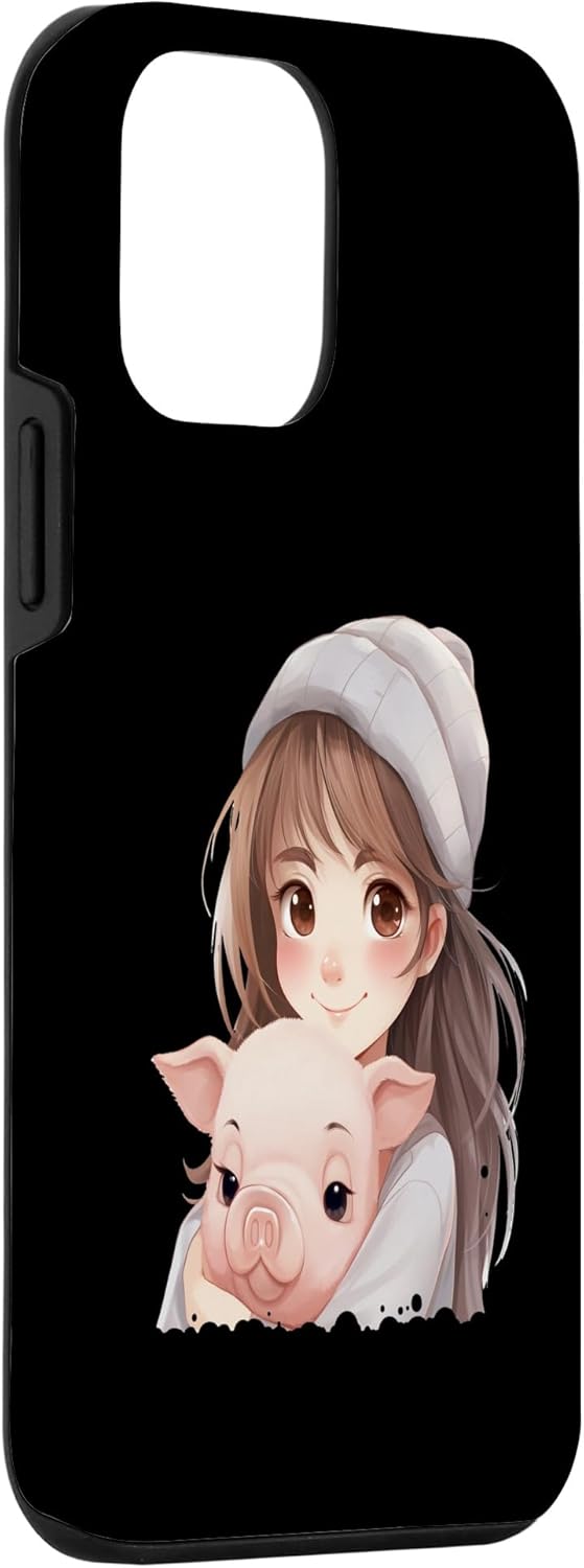 iPhone 12 mini cute girl hugging pig animal rights friend pet lover Idea Cr Case