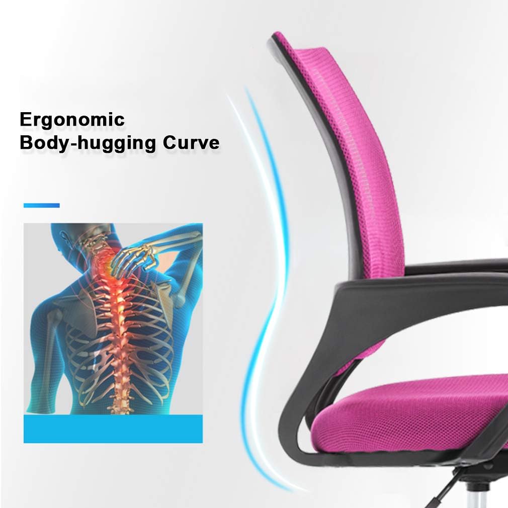 Silla de escritorio de malla, silla de oficina ergonómica, silla de computadora con soporte lumbar y reposabrazos, silla de escritorio ajustable
