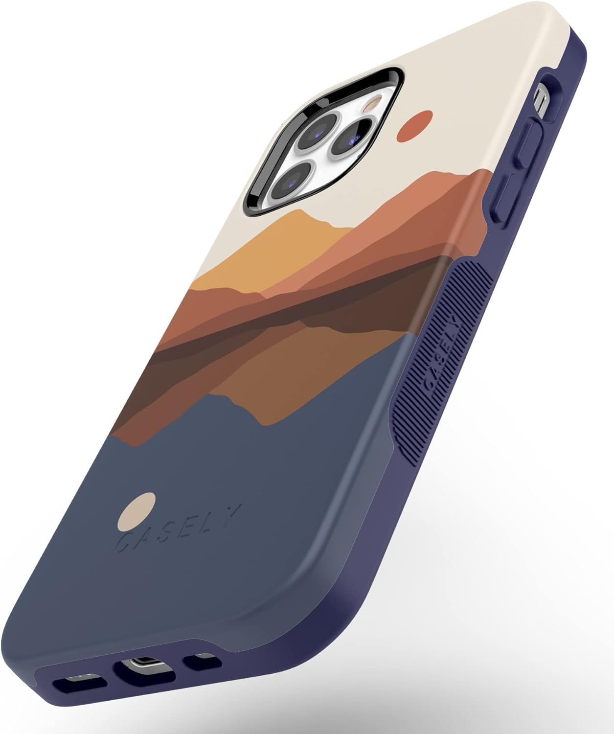 Casely Funda para iPhone 12 Pro Max  Compatible con MagSafe  Los opuestos se atraen  Funda de montaña con bloques de color de día y noche
