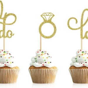 48 piezas de anillos de diamantes con purpurina para cupcakes Love I Do para decoración de bodas, despedidas de soltera, fiestas de compromiso, 48 piezas de anillos de diamantes con purpurina para cupcakes Love I Do para decoración de bodas, despedidas de soltera, fiestas de compromiso,