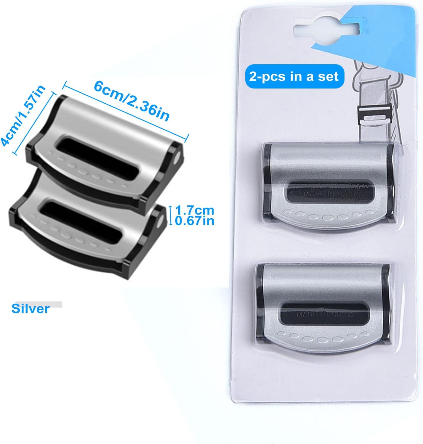 2 clips para cinturón de seguridad de automóvil, ajustadores de cinturón de seguridad de automóvil, ajuste universal de cinturón de seguridad, clips