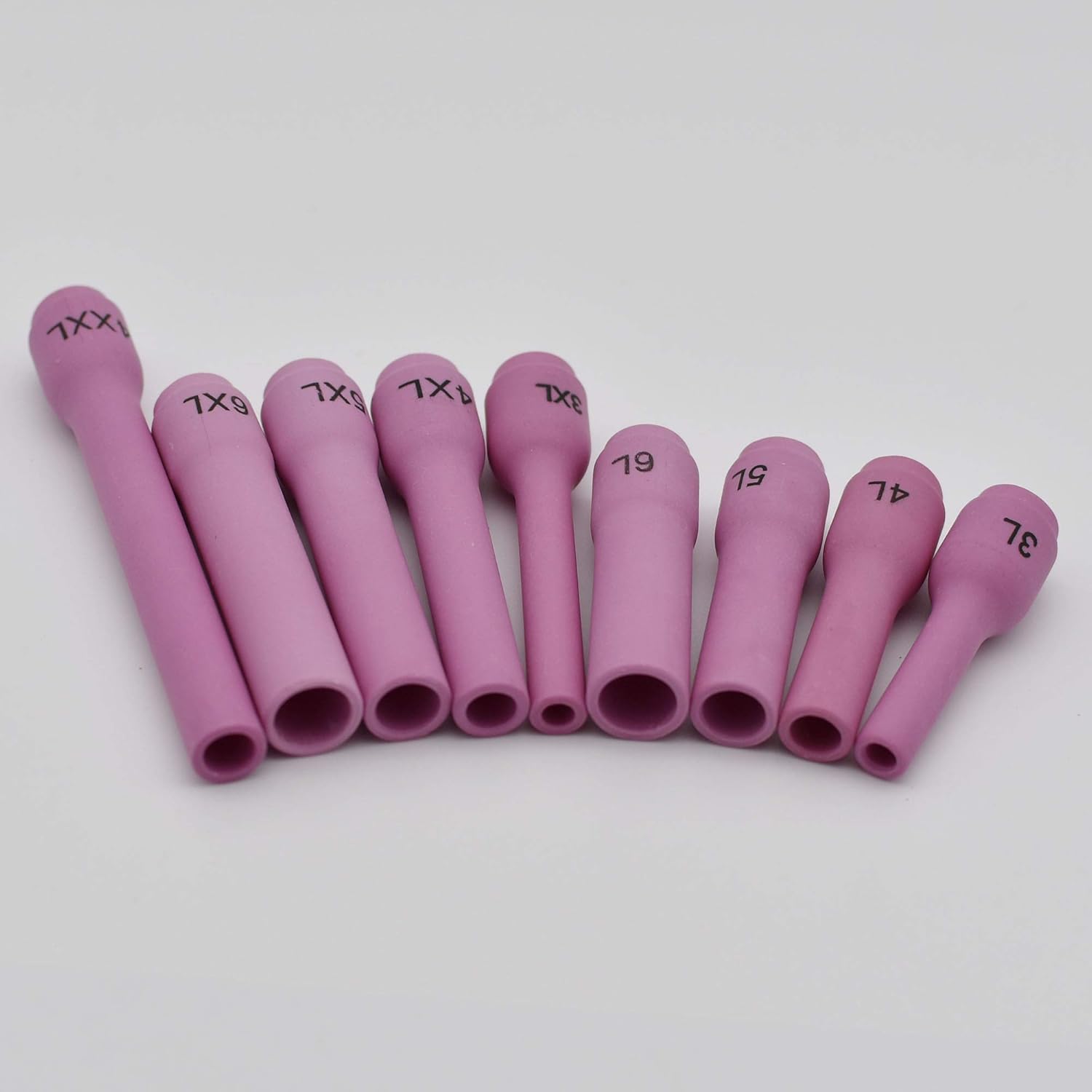 TIG soldadura antorcha larga alúmina cerámica taza boquillas kits 796F70  796F79 para la antorcha de soldadura TIG 9, 20 y 25 serie, 9pcs