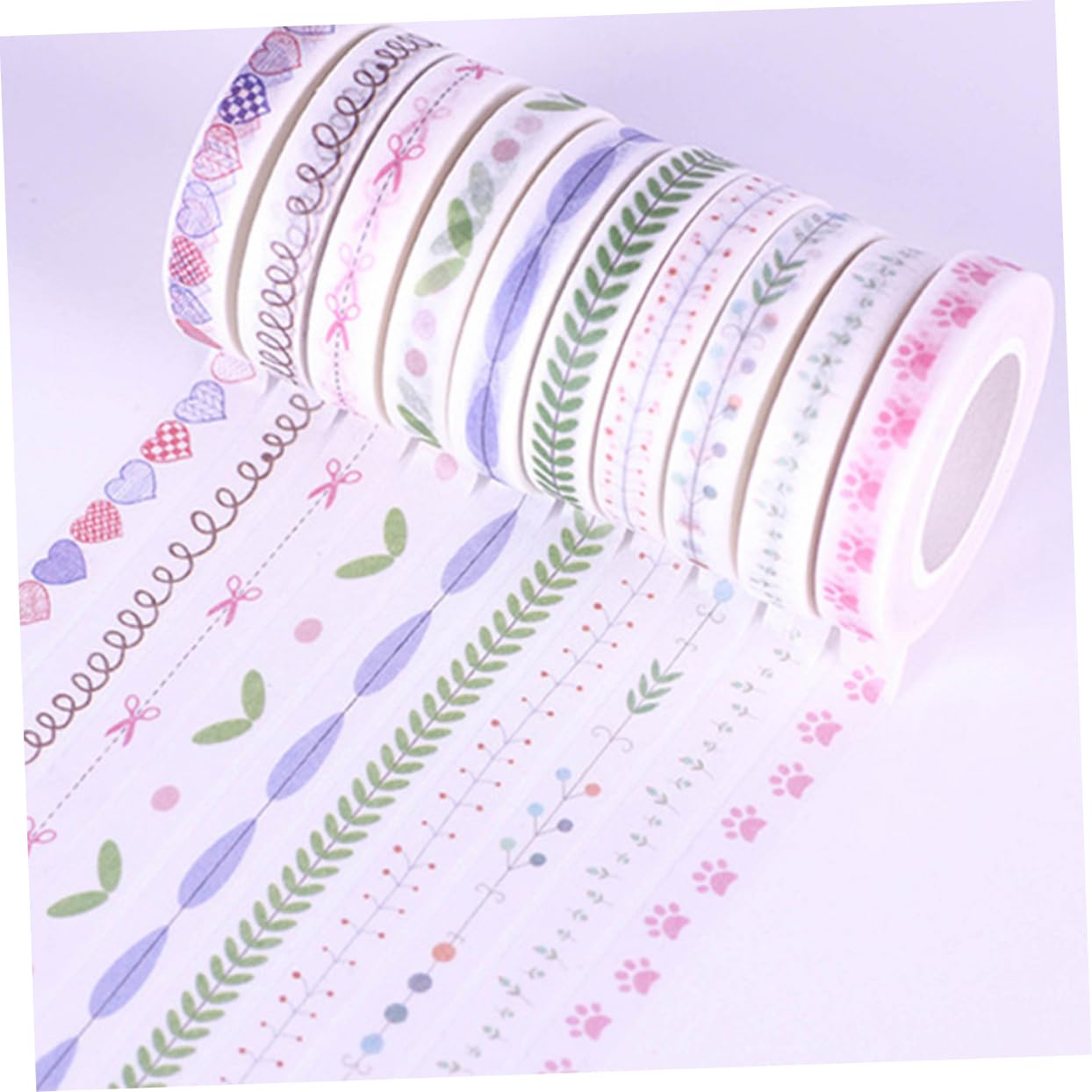 EXCEART 10pcs Cinta Decorativa DIY Washi Tape Washi Cinta adhesiva Cinta Adhesiva Línea División Fresca