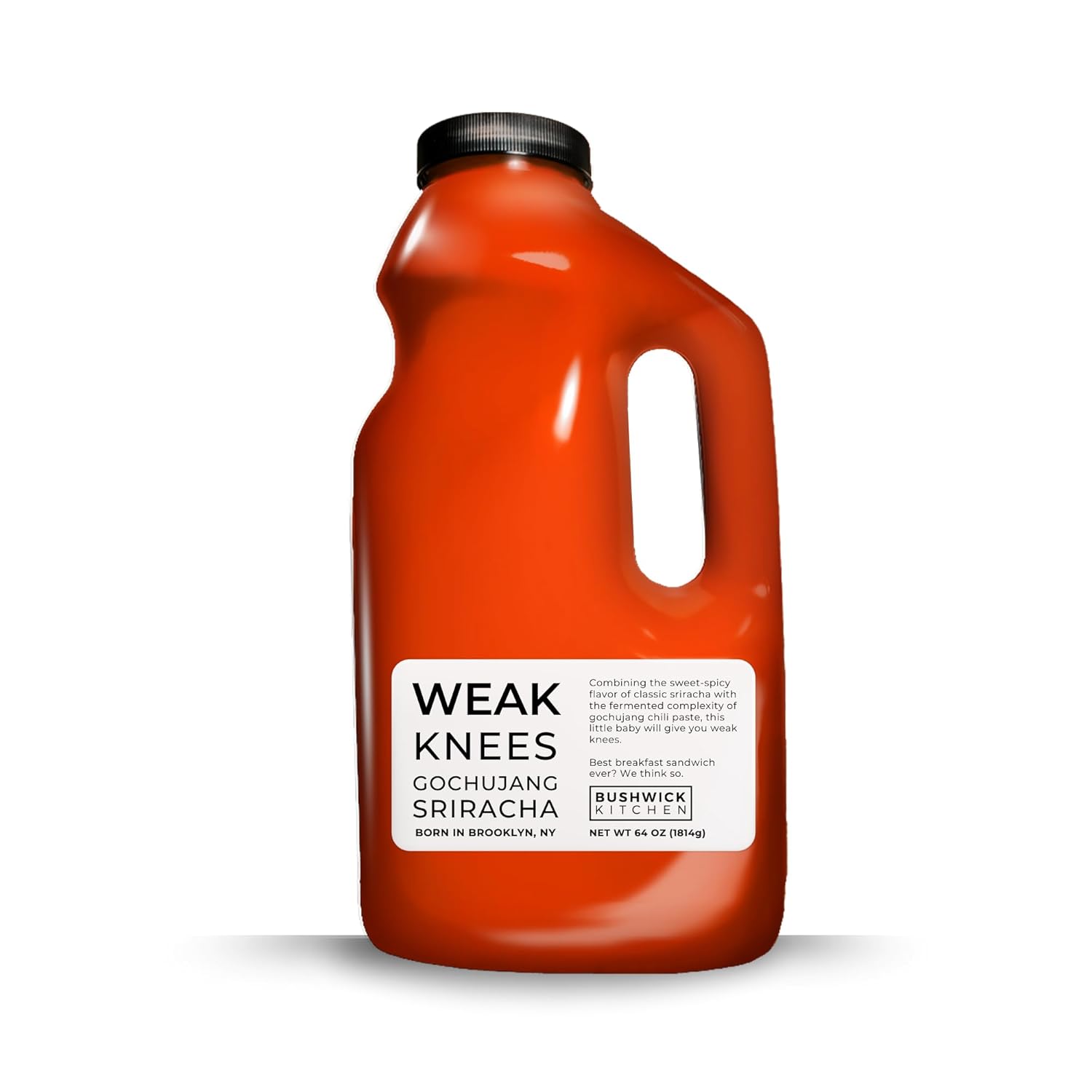 Weak Knees Gochujang Sriracha – Salsa picante de 64 onzas, botella a granel de 64 onzas, salsa clásica de chile Sriracha mezclada con pasta de chile