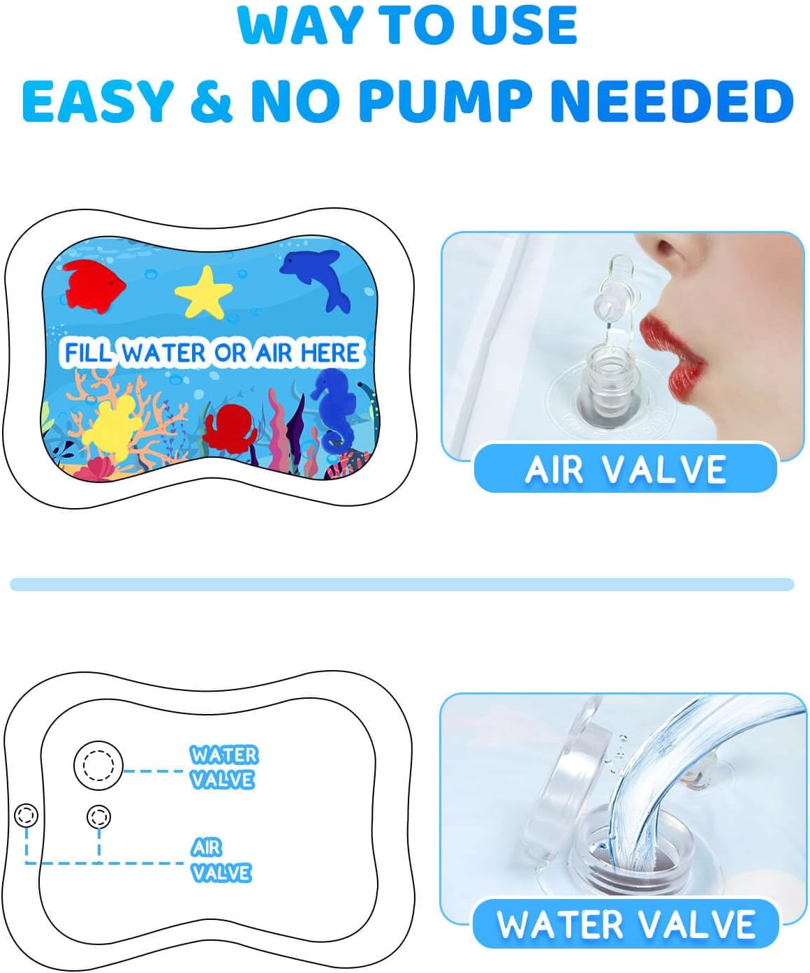 SEPHIX Juguetes para bebés de 0-3-6-12 meses, juguetes para bebés de 3 a 6 meses, tapete de agua boca abajo, artículos esenciales para recién