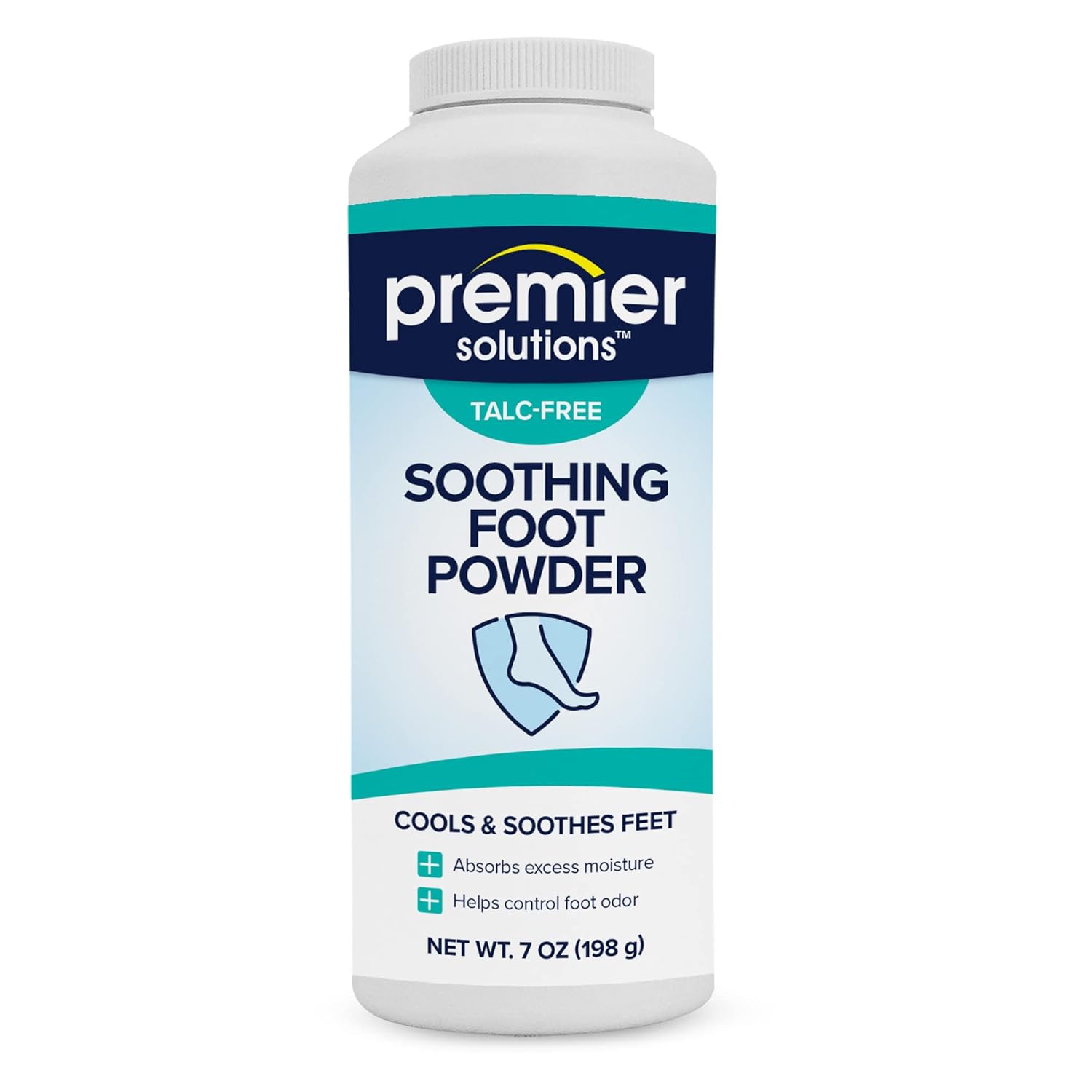 Premier Solutions Polvo calmante para pies sin talco, control de olores y alivio de picazón, 7 onzas (paquete de 3)