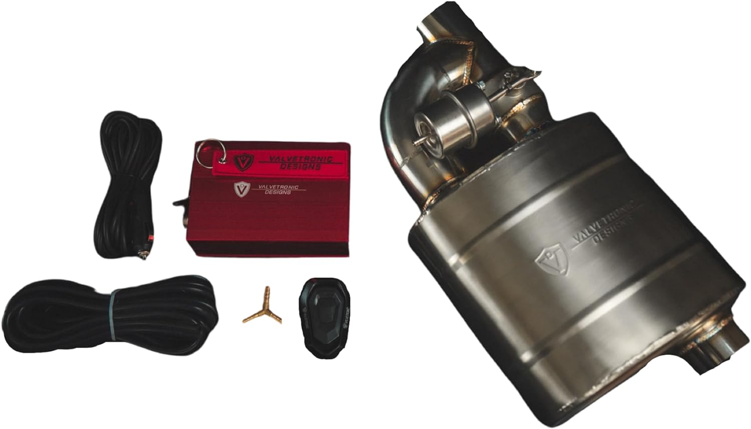 Silenciador de escape universal con válvula de escape con 1 kit de control remoto inalámbrico (3.5 pulgadas3.504 in, 1 silenciador)