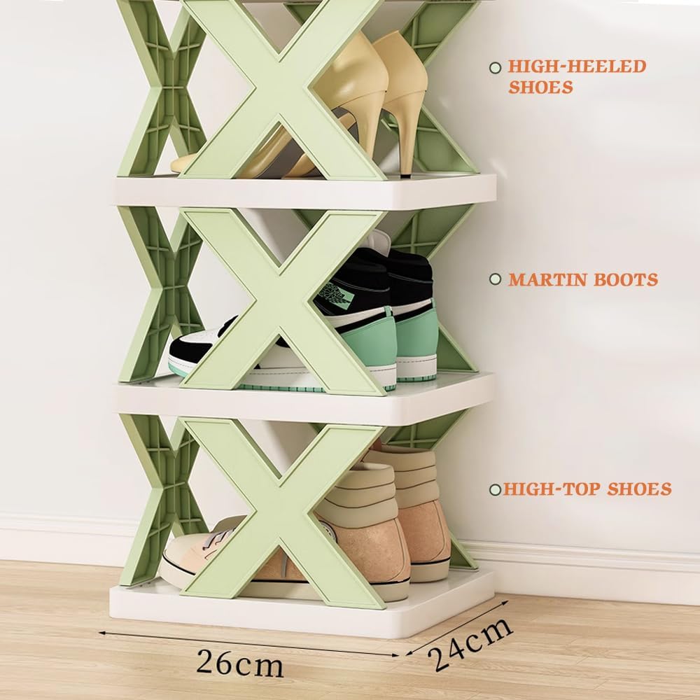 Organizador de almacenamiento de zapatos de varias capas, zapatero estrecho y vertical, pequeño soporte vertical para zapatos, organizador de