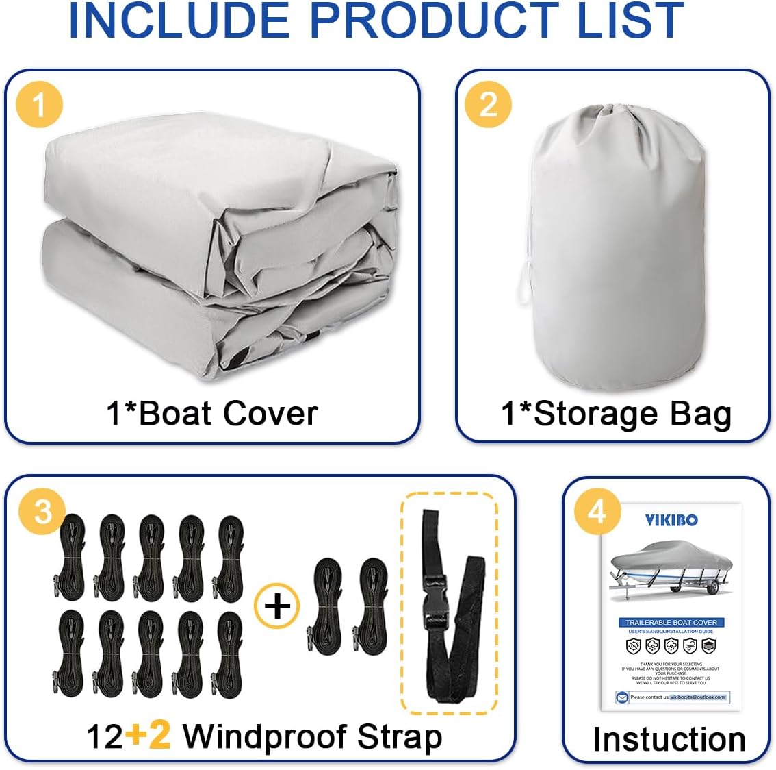 Cubierta impermeable 600D resistente para lancha, protección para todo tipo de clima, para lanchas bajas, lanchas de triple casco en V, lancha de