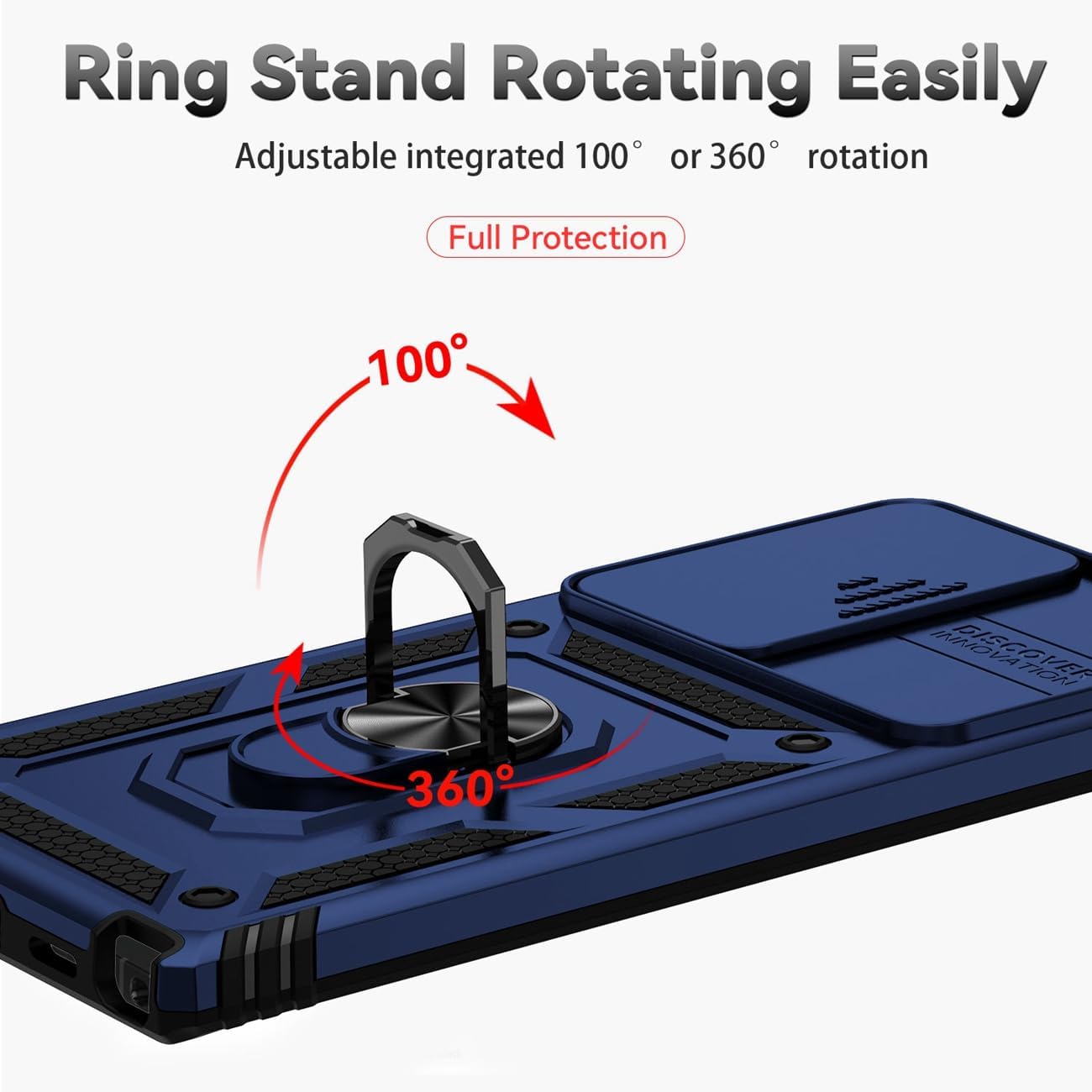 Yodueiv Funda para Galaxy S22 Ultra, Samsung S22 Ultra SM-S908U con protector de pantalla de vidrio templado y cubierta para cámara deslizante,