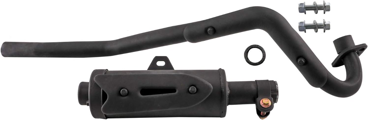Fuerduo Tubo de escape de silenciador de 1.102 in 1 18 pulgadas para ATV Quad Go Kart 50cc 70cc 90cc 110 125cc