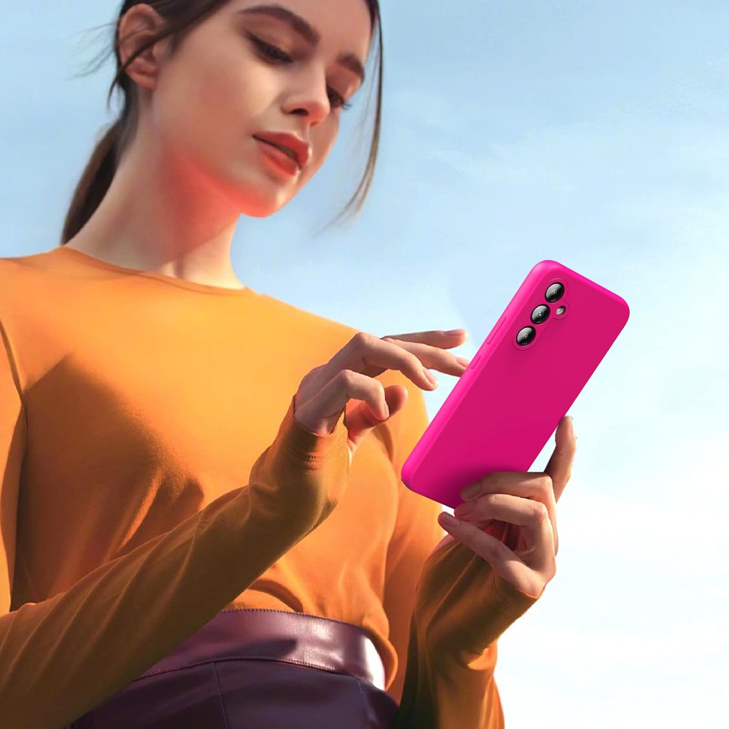 ZUSLAB Funda de silicona compatible con Samsung Galaxy A54 5G 2023, 1 protector de pantalla de vidrio templado, funda de goma TPU de cuerpo completo