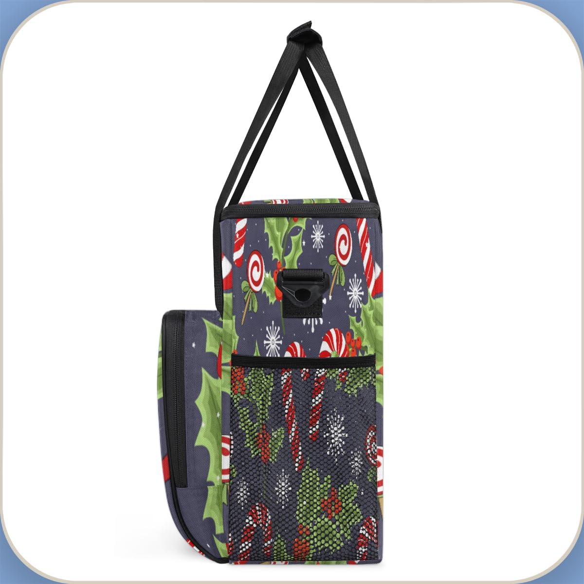 FengQuGou Bolsa de café de Navidad con diseño de hojas de acebo y bayas, bolsa de almacenamiento de viaje compatible con Keurig K-Mini o K-Mini Plus