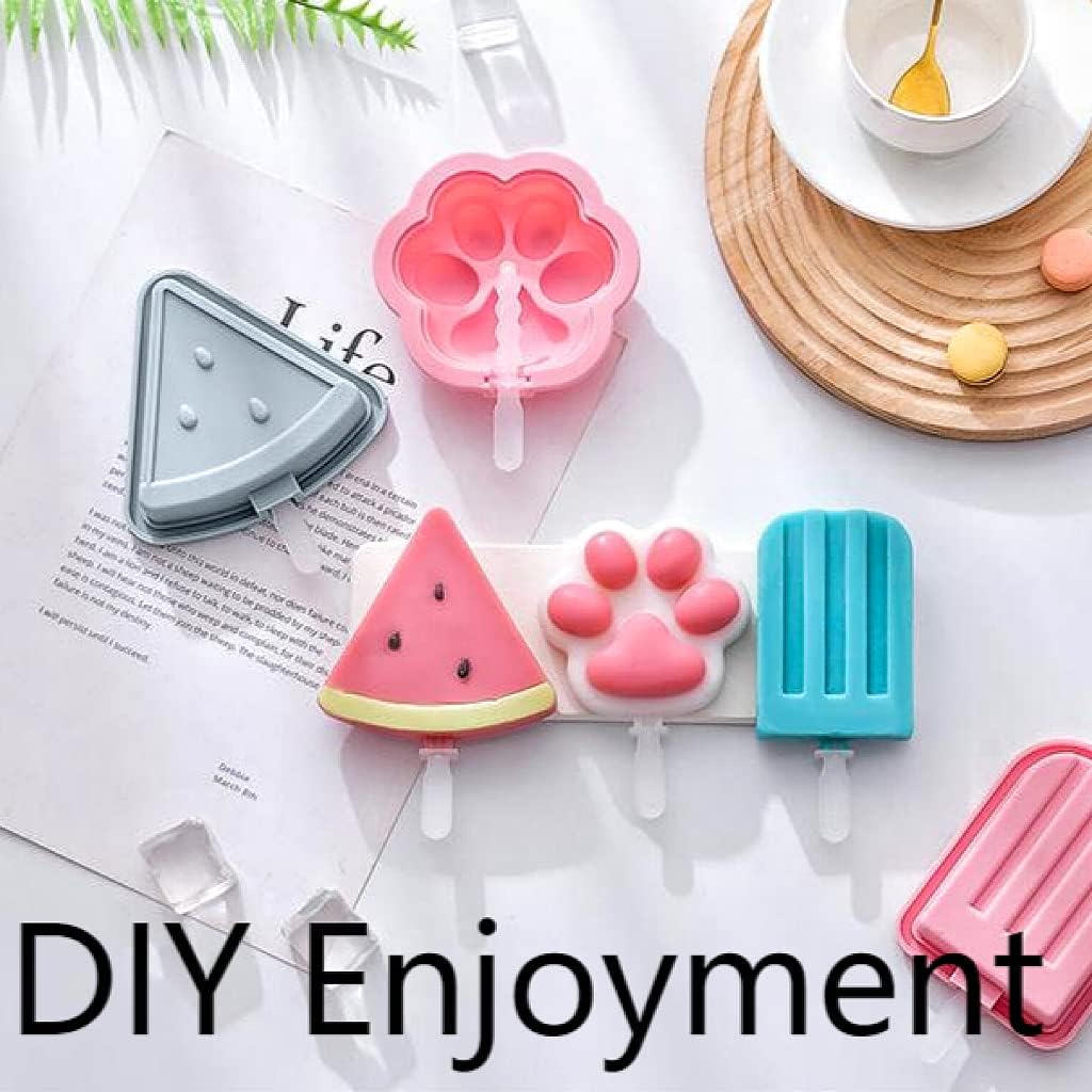 Juego de 4 moldes de paletas de silicona, 1 pieza para hacer paletas de helados, moldes de helado congelados, accesorios de cocina, fácil