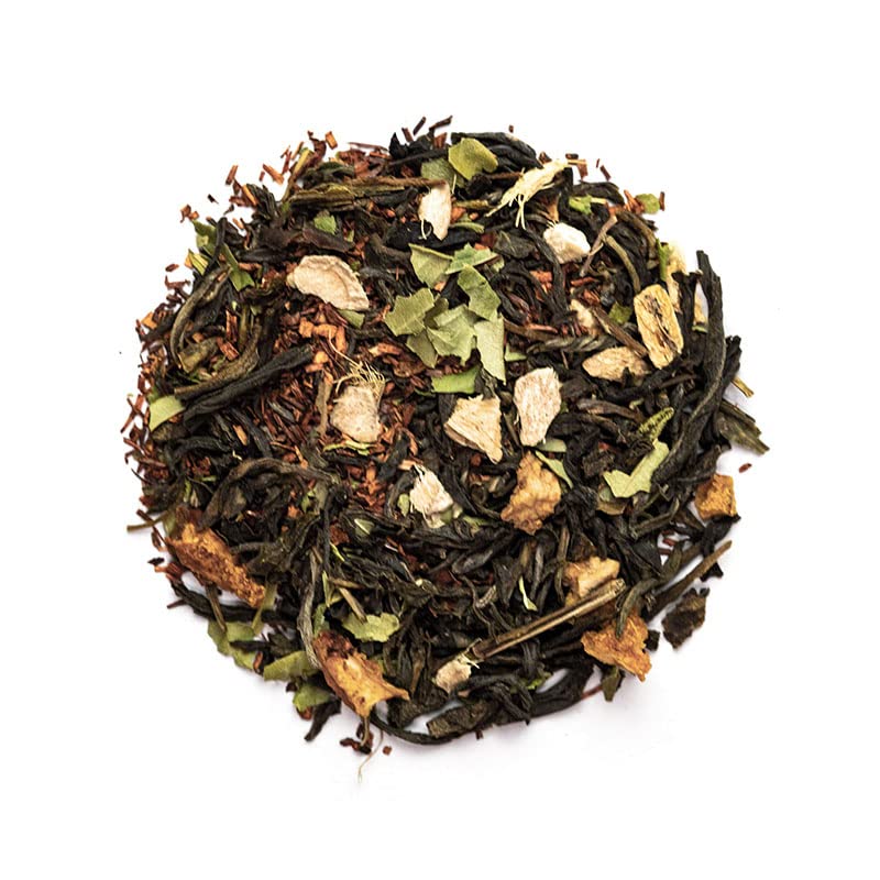 Simple Loose Leaf  Sunset Green  Té verde de hoja suelta premium (1 onza)  Bajo cafeína  Jazmín y jengibre  Empaquetado a mano en Estados Unidos