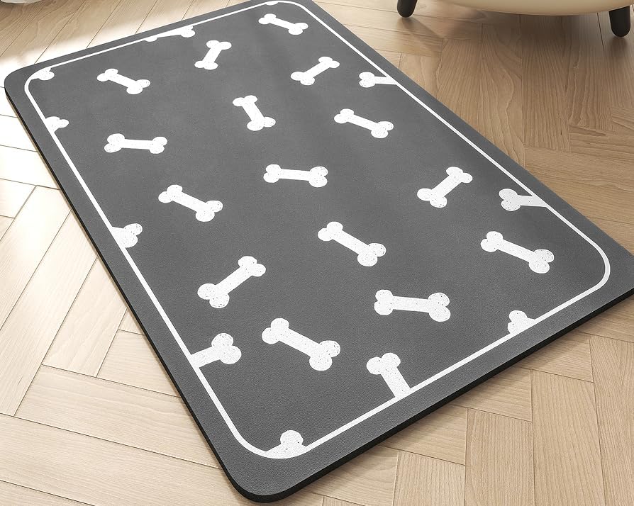 Tapete de alimentación para mascotas, tapete absorbente de comida para perros, tapete para alimentos y agua, de secado rápido, tapete de comida para
