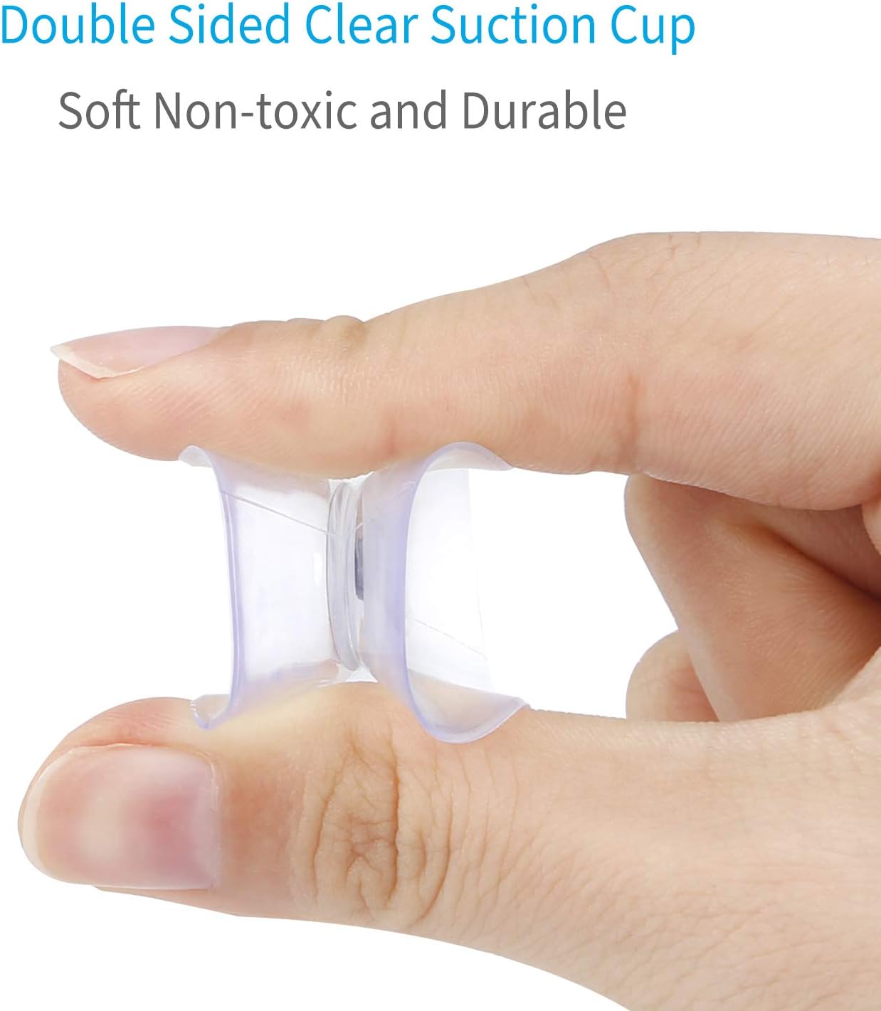 Pawfly Paquete de 50 ventosas de doble cara de 1.2 pulgadas, ventosas de plástico PVC transparente para espejo de mesa de vidrio