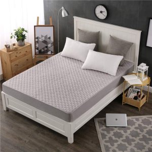 Sábana bajera acolchada gruesa y lisa, suave, pesada, antideslizante, funda protectora para colchón de cama (individual, gris) Sábana bajera acolchada gruesa y lisa, suave, pesada, antideslizante, funda protectora para colchón de cama (individual, gris)