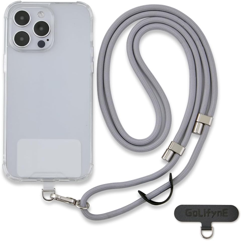 Golifyne Cordón universal para teléfono, correa cruzada antirrobo para iPhone 15 Pro Max y la mayoría de teléfonos inteligentes, soporte ajustable