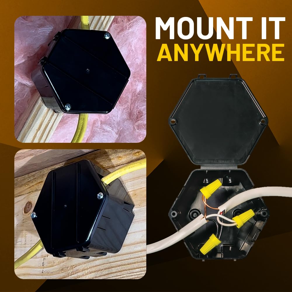 Rack-A-Tiers Caja de conexiones de empalme abierta (paquete de 5), caja de conexiones de una sola pieza. Reparación de empalmes abiertos, caja de