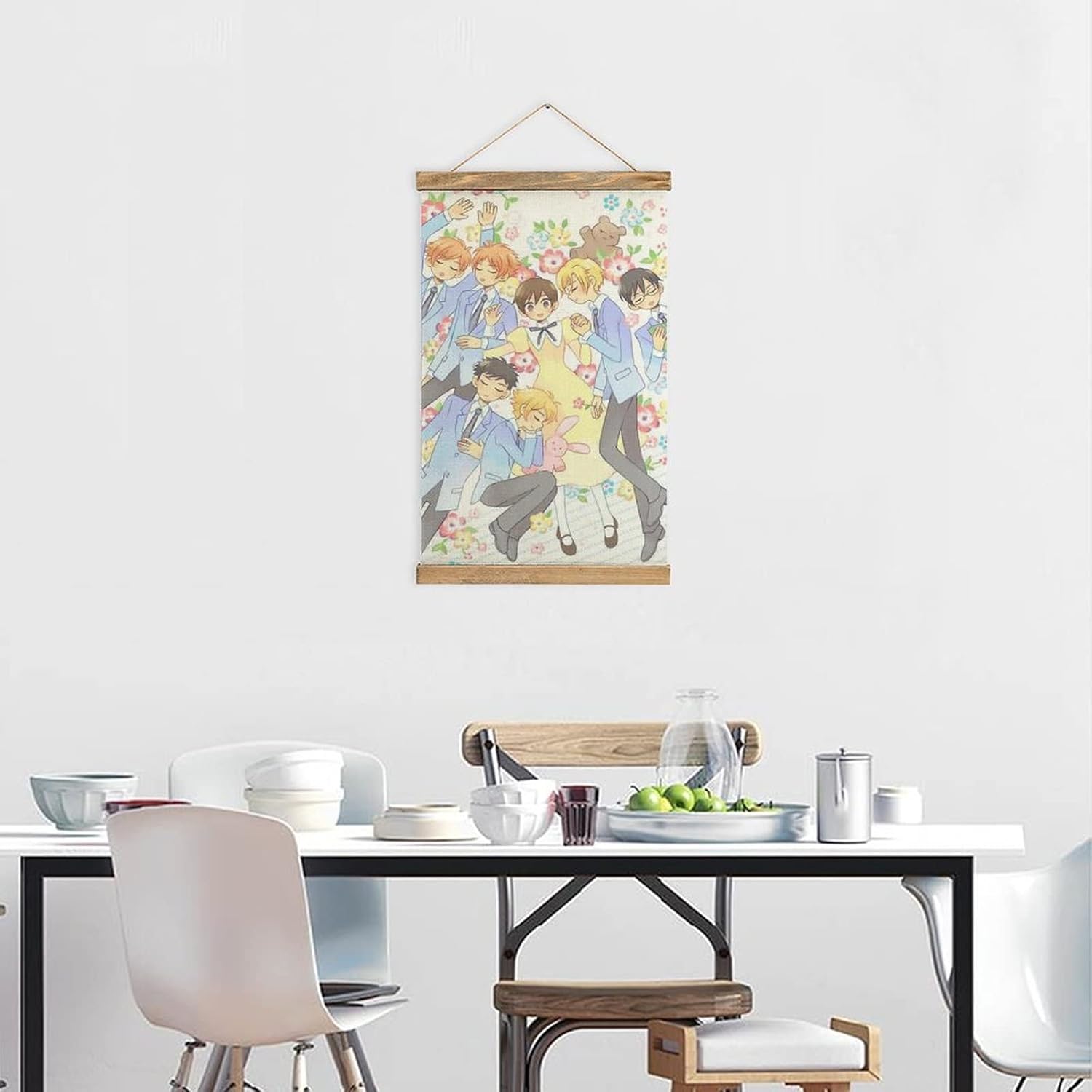 BAWUTZ Póster de desplazamiento para pared, decoración de tela, pinturas colgantes, marco de madera, kit magnético, soporte para impresión de imagen