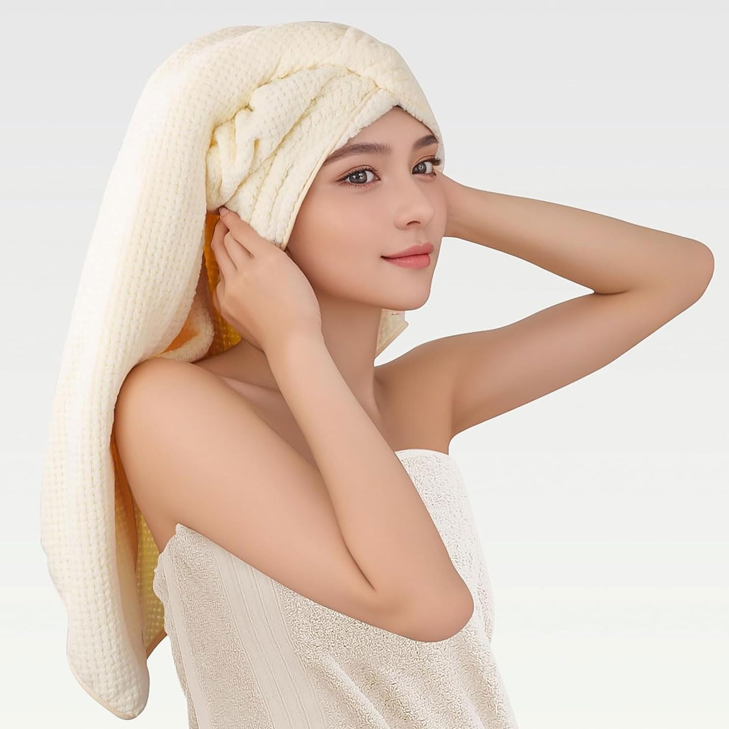 Wuwahold Juego de 2 toallas de baño, tamaño más grande, microfibra súper suave, altamente absorbente, toallas duraderas de secado rápido para baño,