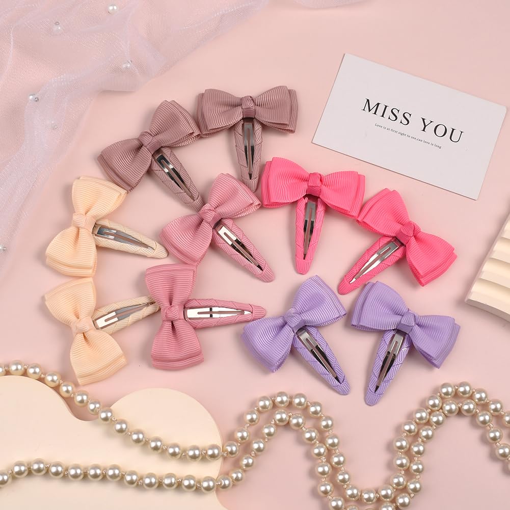 Ruyaa 40 lazos pequeños para el cabello con clips envueltos, pinzas para el pelo de niños pequeños, pasadores para bebés, accesorios para el cabello