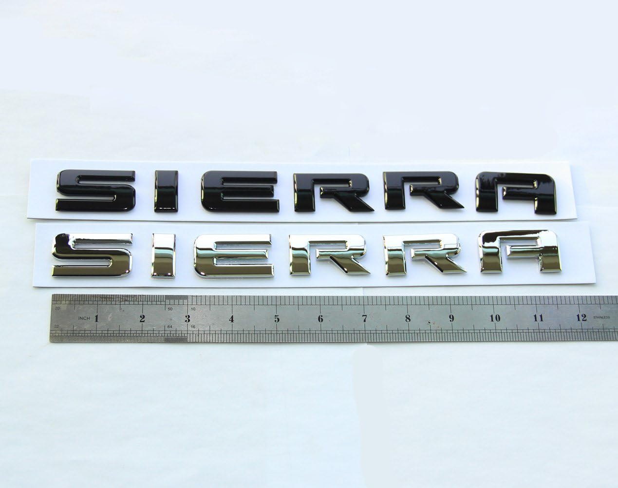 1x OEM Chrome Sierra Nameplate Alloy Letter Emblem Badge Glossy for Gm 2500Hd 3500Hd Sierra