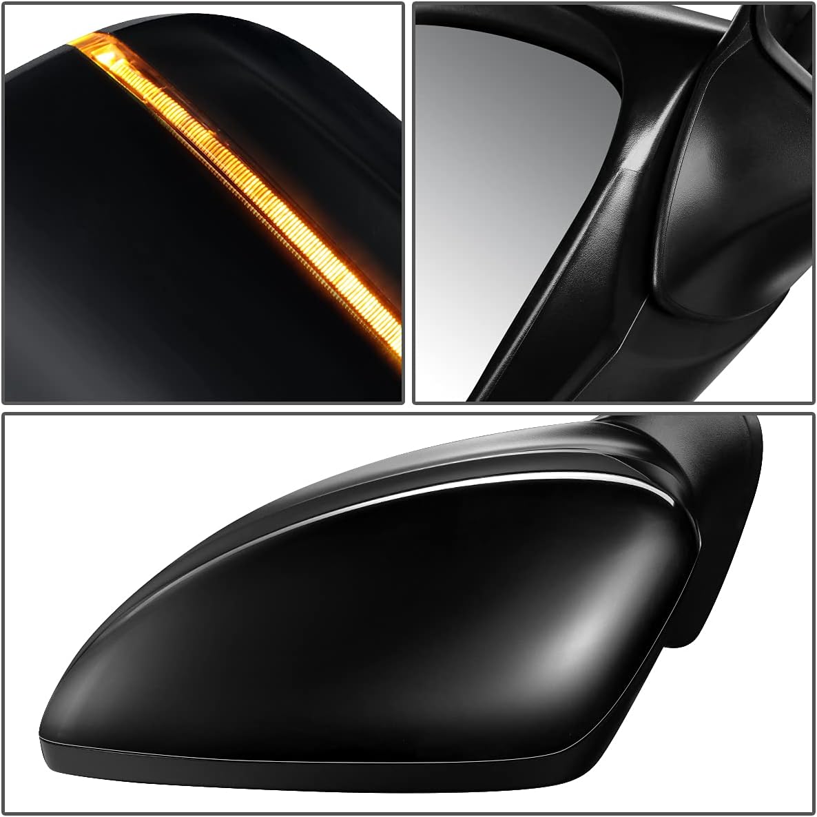 DNA Motoring OEM-MR-MA1320194 – Espejo lateral de ajuste con luz de señal compatible con Mazda CX-9 16-17, sin calefacción
