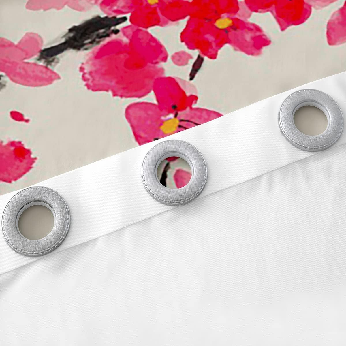 Cortinas de ventana con diseño de cerezo en flor para dormitorio, sala de estar, cortinas japonesas de montaña Fuji para niños y niñas, cortinas de