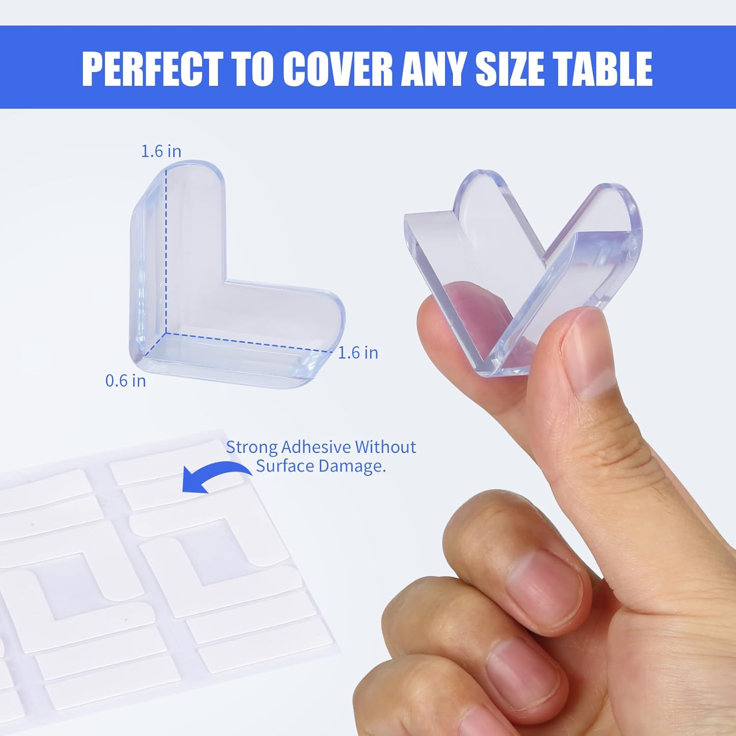 Paquete de 18 protectores de esquina a prueba de bebés, protectores de esquinas y bordes transparentes extra grandes para protectores de seguridad