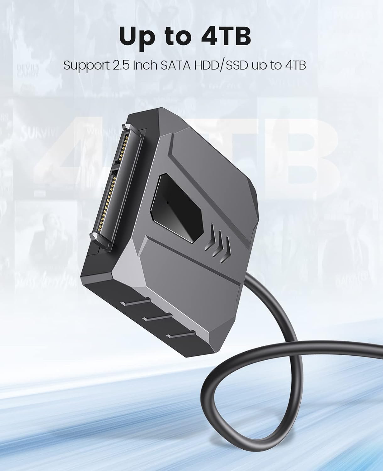ORICO Caja de disco duro de 2.5 pulgadas, cable SATA a USB, cable USB 2.0 a SATA III para disco duro HDDSSD de 2.5 pulgadas, compatible con UASP con
