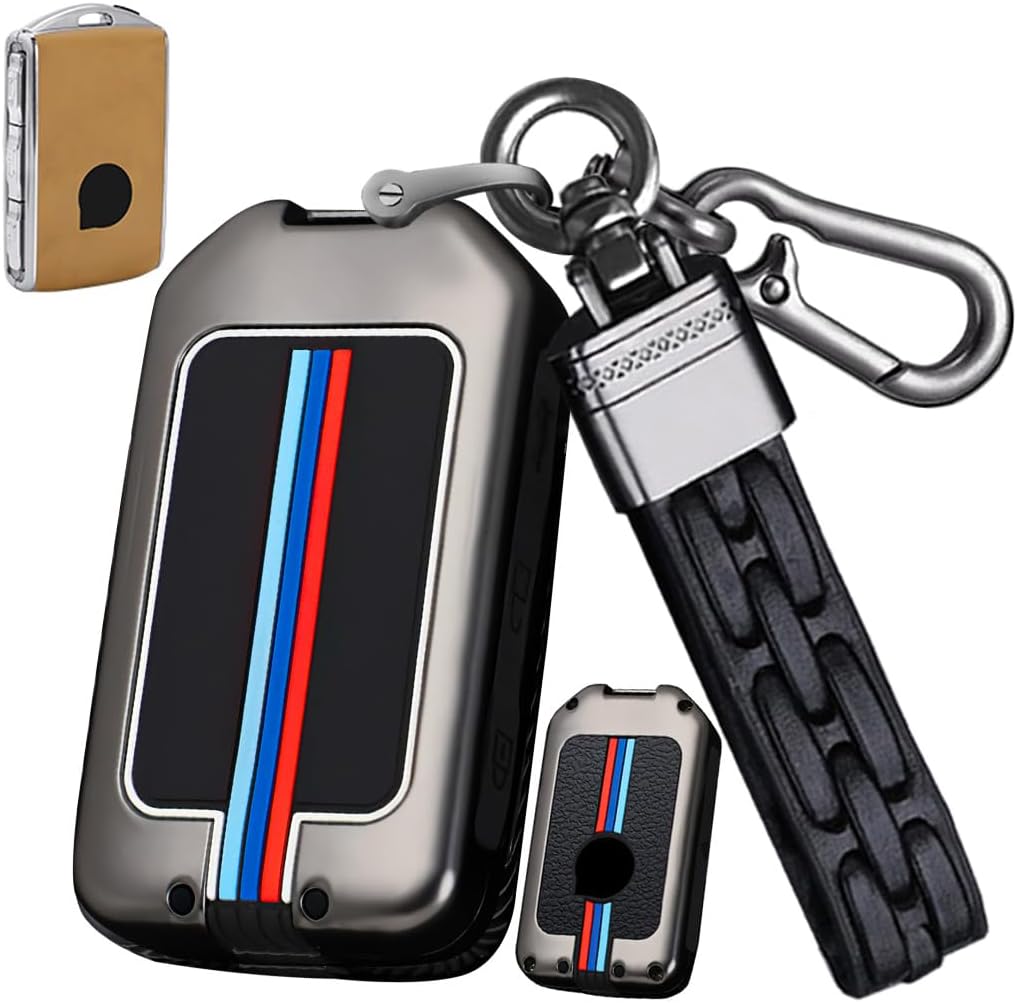 SANRILY Funda luminosa para llavero inteligente para Volvo XC40 XC60 XC90 S90 S60 V60 V90 sin llave con llavero negro
