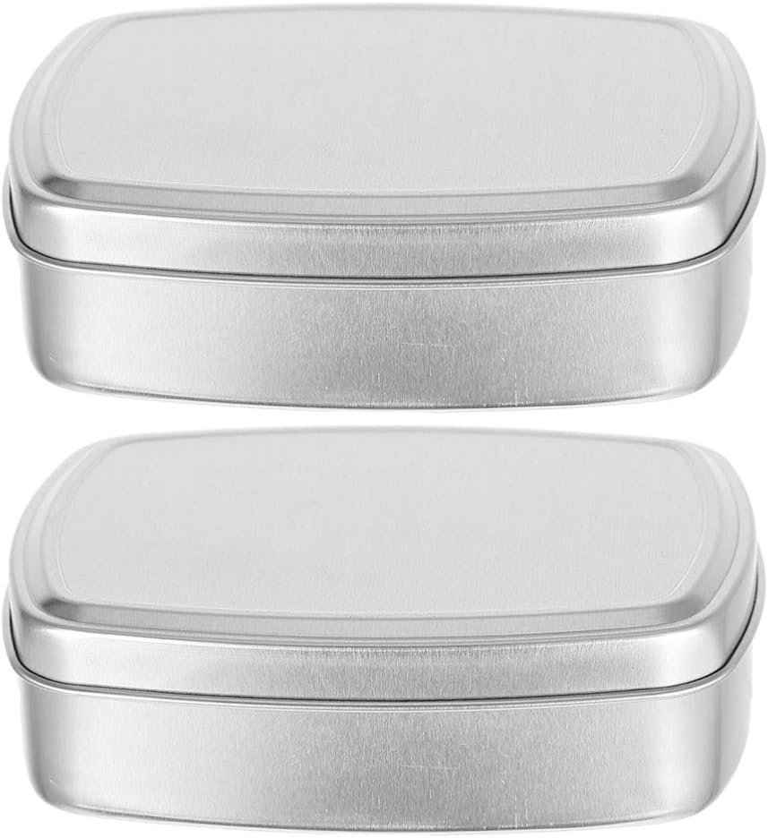 DOITOOL 2 unids 3.4 fl oz caja vacía de lata para loción barra jabón cera champú contenedor 8. 4×6. 2×2. 0.4 in joyero cosméticos latas con tapa