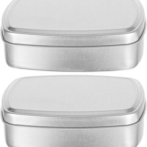 DOITOOL 2 unids 3.4 fl oz caja vacía de lata para loción barra jabón cera champú contenedor 8. 4×6. 2×2. 0.4 in joyero cosméticos latas con tapa DOITOOL 2 unids 3.4 fl oz caja vacía de lata para loción barra jabón cera champú contenedor 8. 4×6. 2×2. 0.4 in joyero cosméticos latas con tapa
