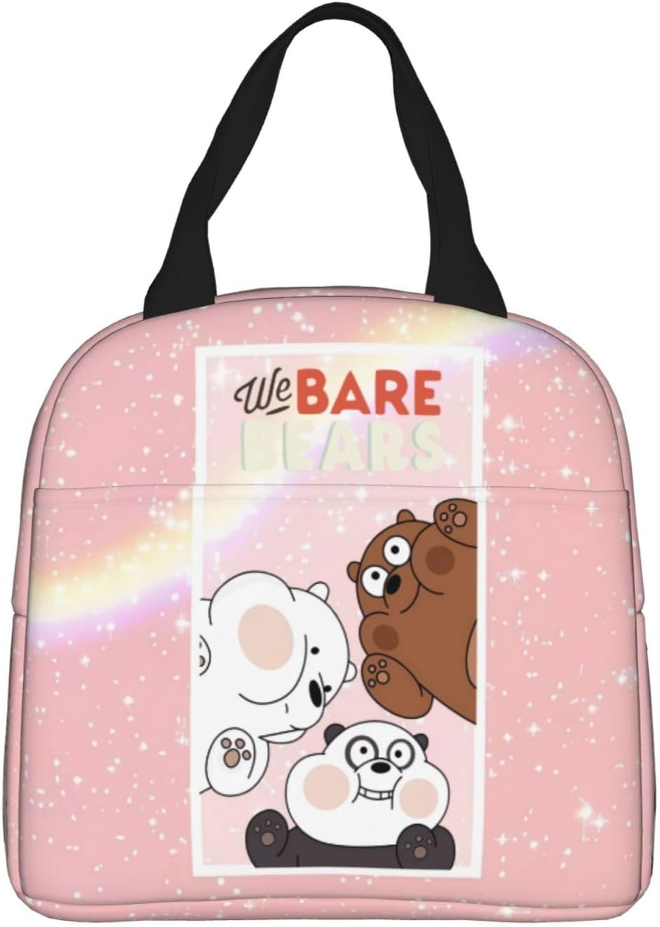 Bolsa de almuerzo de dibujos animados con bolsillo frontal impermeable bolsa de almuerzo portátil aislada lonchera para mujer hombre estilo4