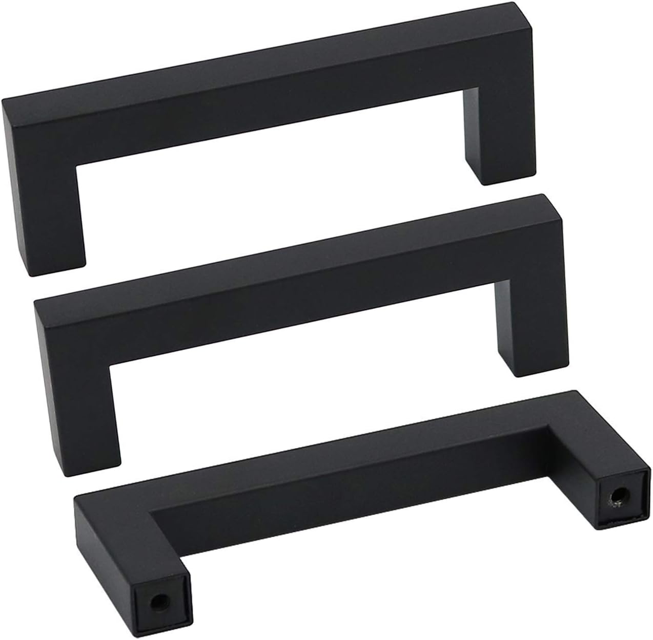 Goldenwarm – Paquete de 10 tiradores y pomos modernos de acero inoxidable, color negro, 12 pulgadas, para armarios de cocina y baño